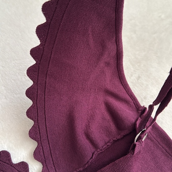 Intimately by Free People | In Bloom Scalloped Knit Brami Top OB1136855 Plum XS - Picture 11 of 16